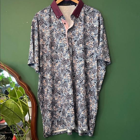 Greyson Other - Greyson Blue and Purple Patterned Polo Shirt